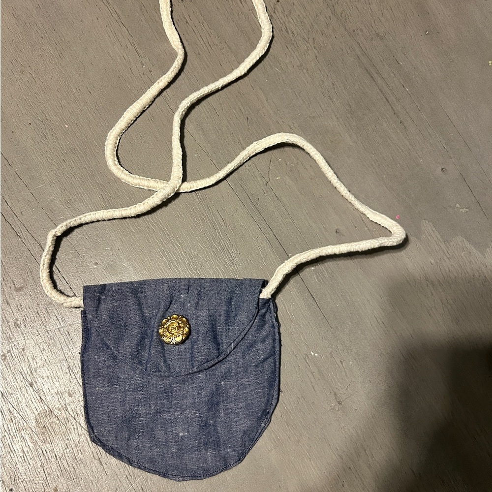VINTAGE Handmade light denim Women's crossbody